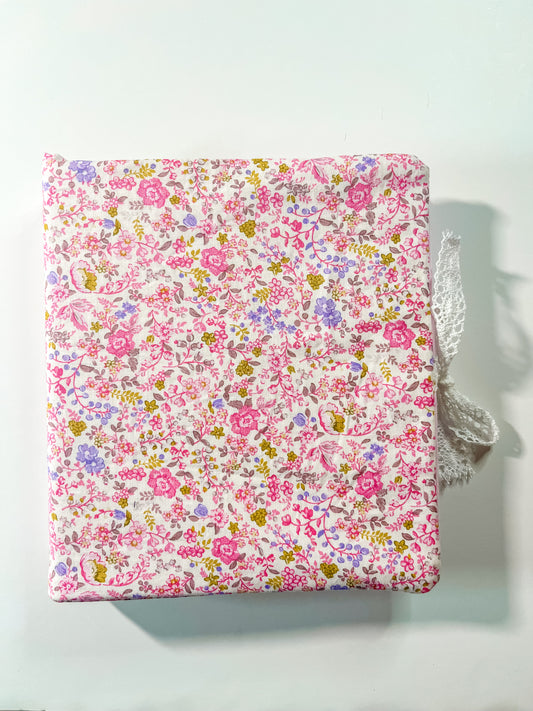 Pink Floral Scrapbook Album | Handmade Scrapbook With Embroidery
