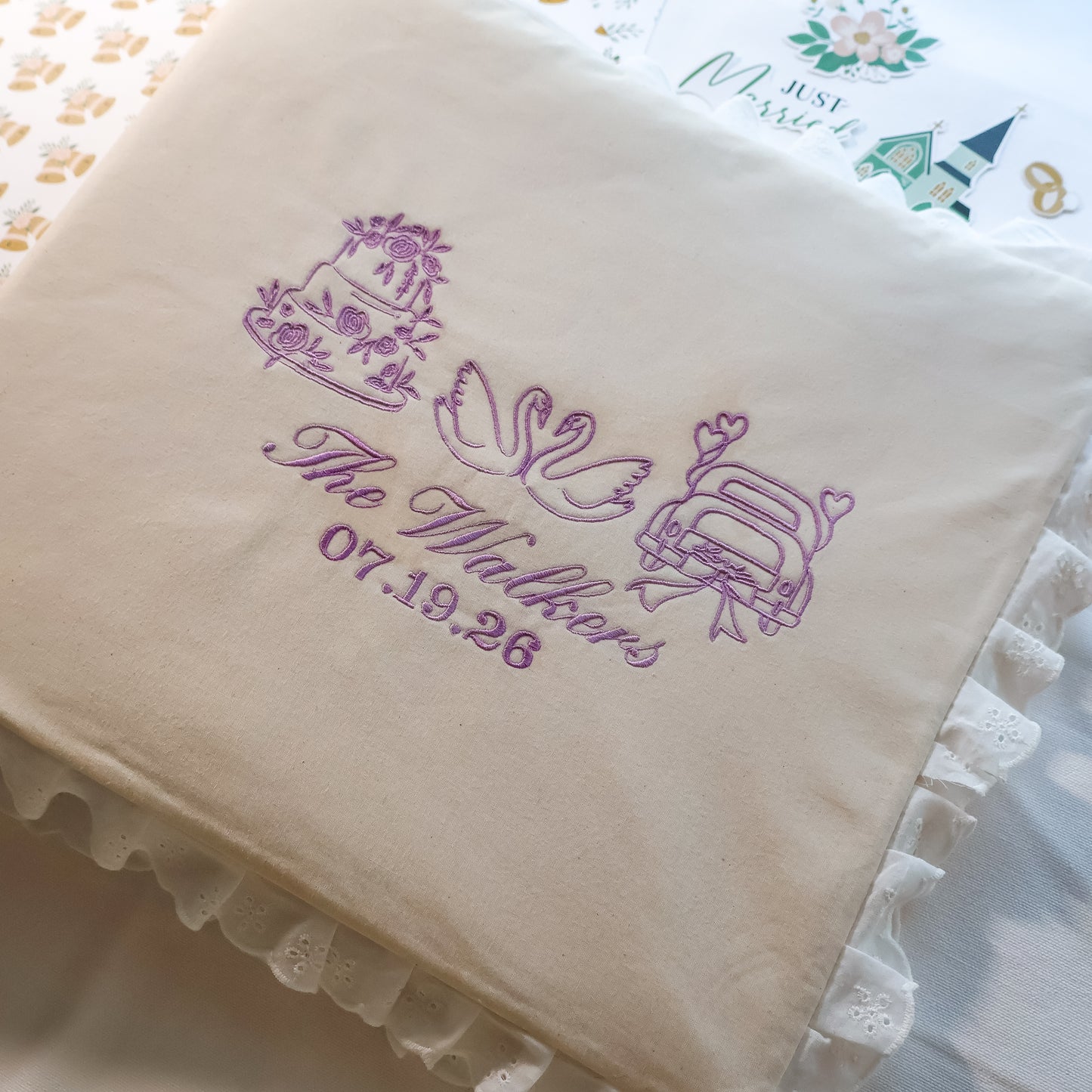 Custom 12x12 Elegant Wedding Album with Bridal Colors