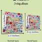 Watercolor Flowers Handmade Scrapbook Album | Customizable scrapbooking with Embroidery, Colorful 3-ring Scrapbook, Personalized gift