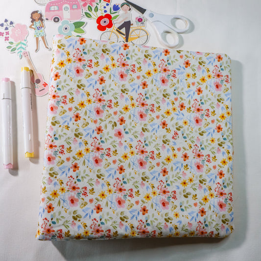 Bright & Cheery Floral Scrapbook Album | Handmade Scrapbook With Embroidery