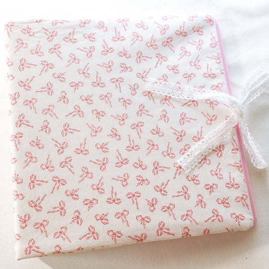 Pink Bows Scrapbook Album | Customizable Scrapbook With Embroidery