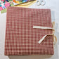Red Gingham Scrapbook Album | Customizable Scrapbook With Embroidery