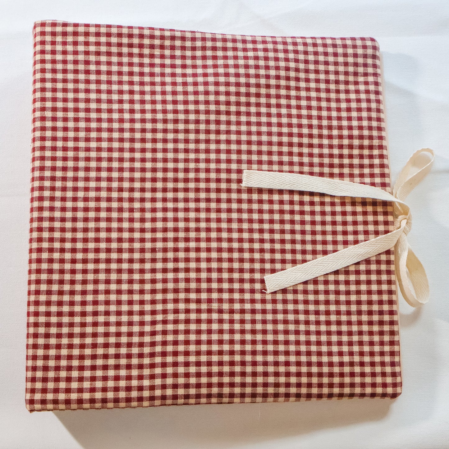 Red Gingham Scrapbook Album | Customizable Scrapbook With Embroidery