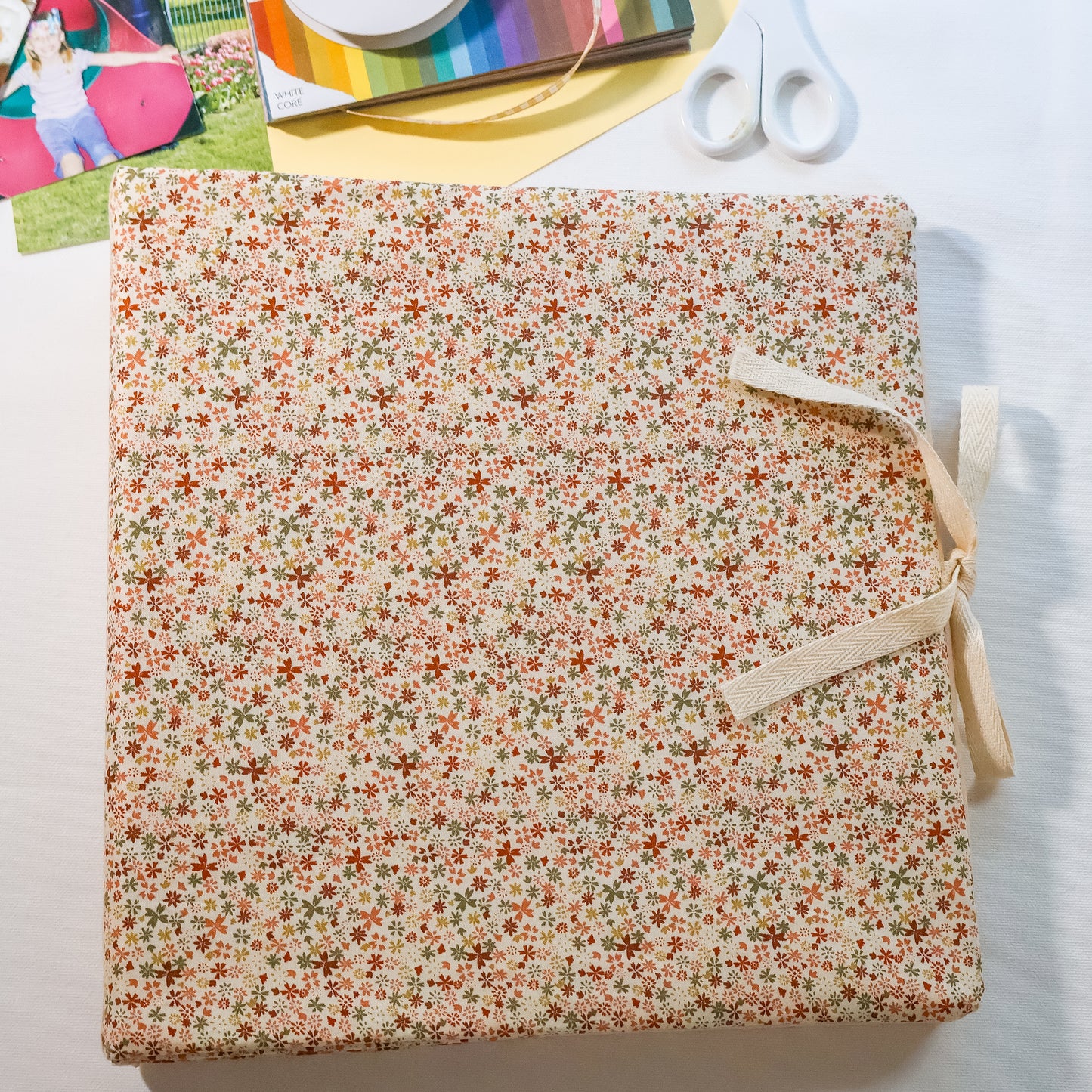 Rustic Floral Scrapbook Album | Customizable Embroidered Scrapbook Album With Flowers