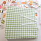 Green Gingham Scrapbook Album | Customizable 3-Ring Scrapbook With Embroidery
