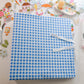 Blue Gingham Scrapbook Album | Customizable 3-Ring Scrapbook With Embroidery