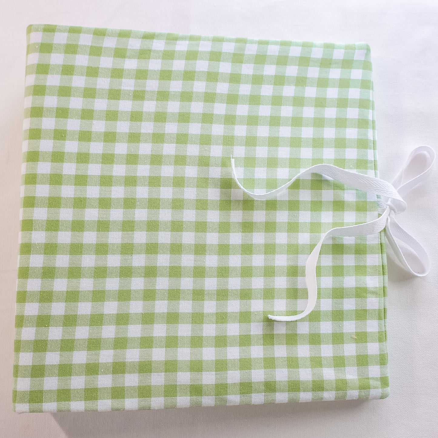 Green Gingham Scrapbook Album | Customizable 3-Ring Scrapbook With Embroidery