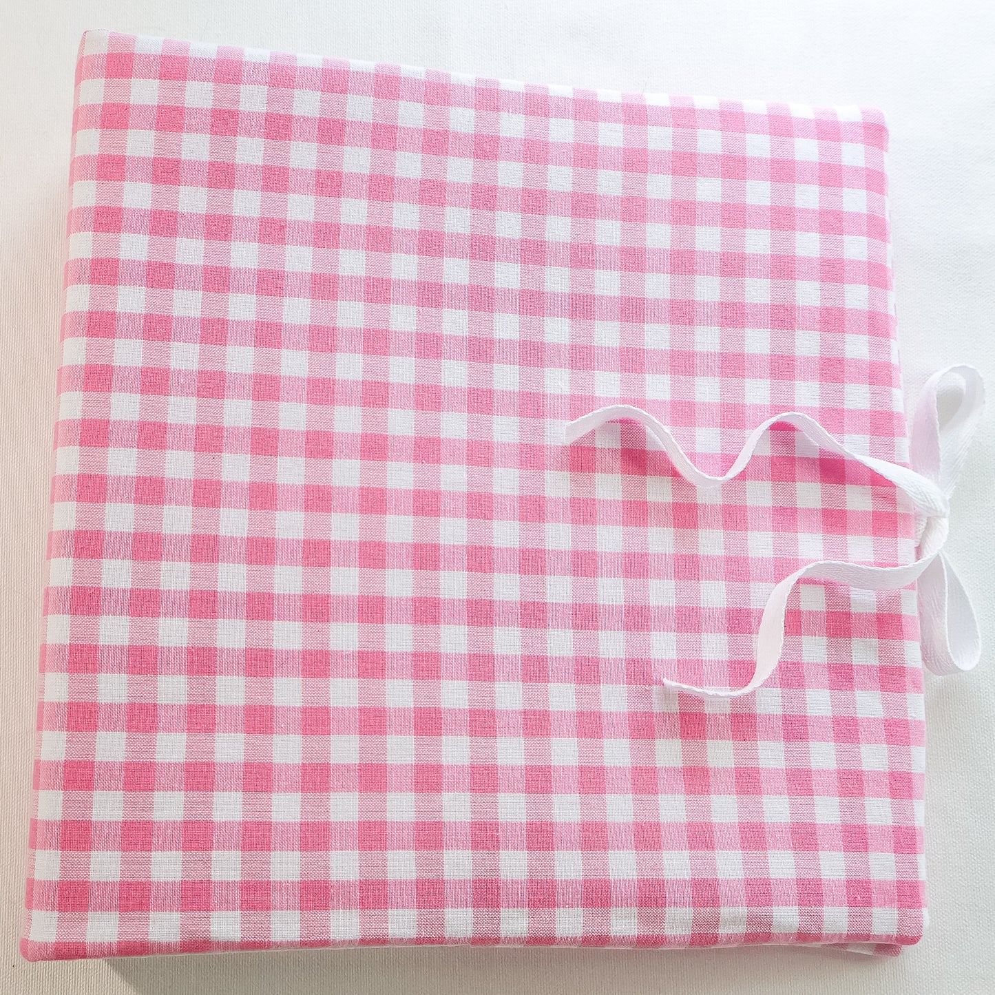 Pink Gingham Scrapbook Album | Customizable 3-Ring Scrapbook With Embroidery
