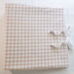 Cream Gingham Scrapbook Album | Customizable 3-Ring Scrapbook With Embroidery