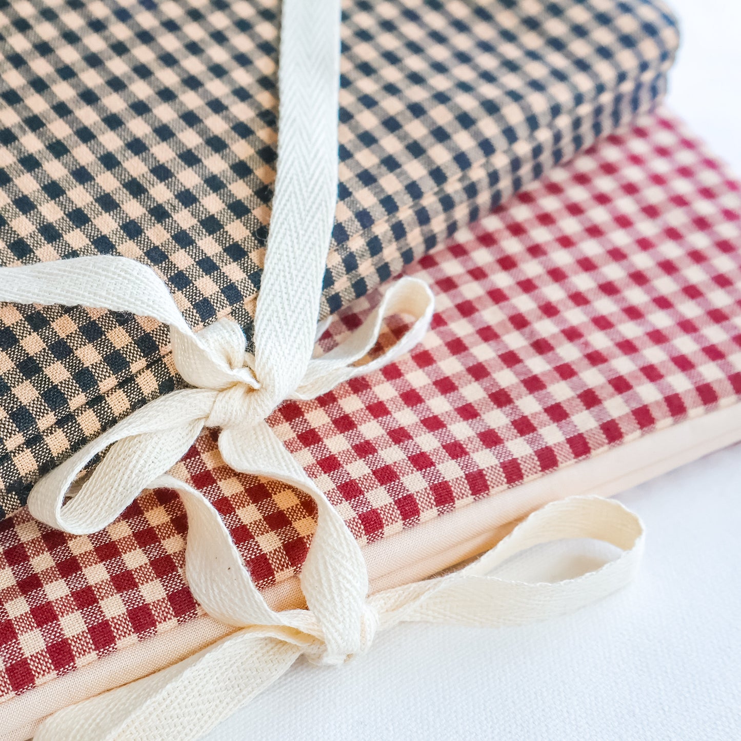 Black and Tan Gingham Scrapbook Album | Customizable Scrapbook With Embroidery