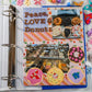 Watercolor Flowers Handmade Scrapbook Album | Customizable scrapbooking with Embroidery, Colorful 3-ring Scrapbook, Personalized gift