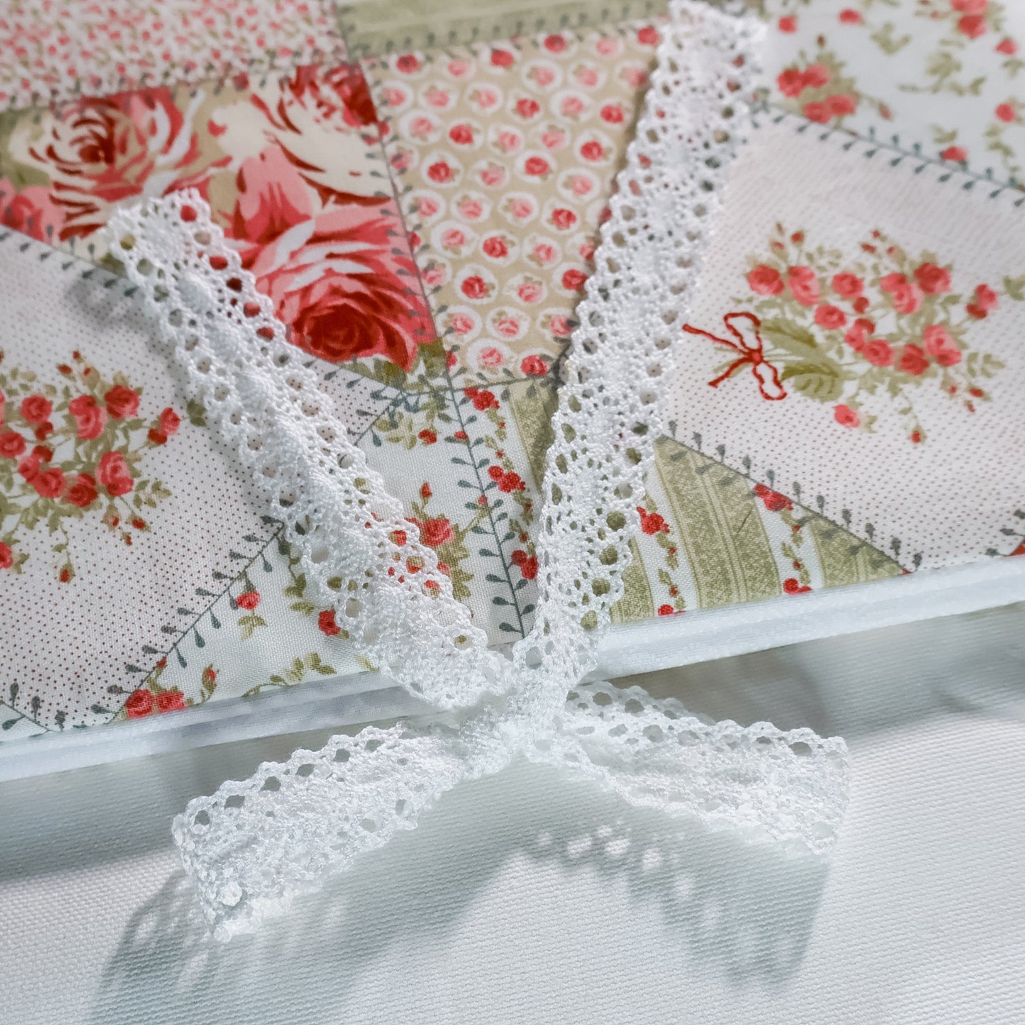 Shabby Chic Handmade Scrapbook Album | Customizable scrapbooking with Embroidery, Patchwork 3-ring Scrapbook, Personalized gift