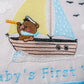 8.5x11 Baby Boy Scrapbook Album, Sailor Bear, Coastal Baby