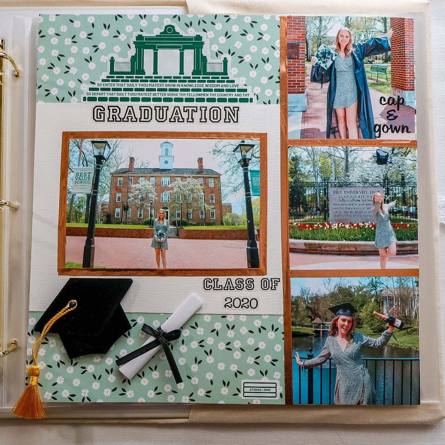 Custom College Scrapbook Album Pennant