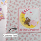 8.5x11 Pink Baby Girl Scrapbook, Sleeping Bear